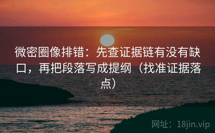 微密圈像排错：先查证据链有没有缺口，再把段落写成提纲（找准证据落点）
