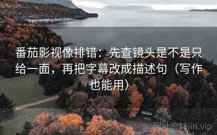 番茄影视像排错：先查镜头是不是只给一面，再把字幕改成描述句（写作也能用）