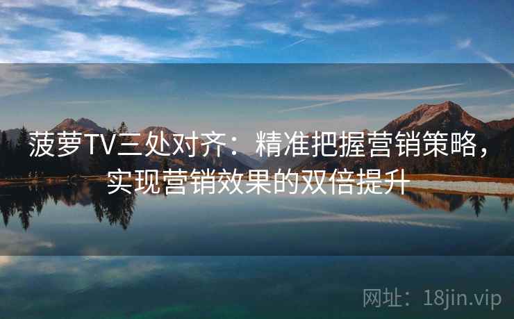 菠萝TV三处对齐：精准把握营销策略，实现营销效果的双倍提升
