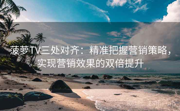 菠萝TV三处对齐：精准把握营销策略，实现营销效果的双倍提升