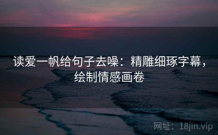 读爱一帆给句子去噪：精雕细琢字幕，绘制情感画卷